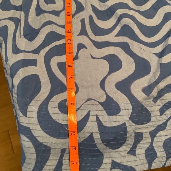 NWT Oliphant Blue Cotton Ashbury One Shoulder Ruffle midi dress M - Picture 14 of 14